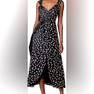 Self Portrait - Black & Pale Pink Floral Maxi Dress Size 8